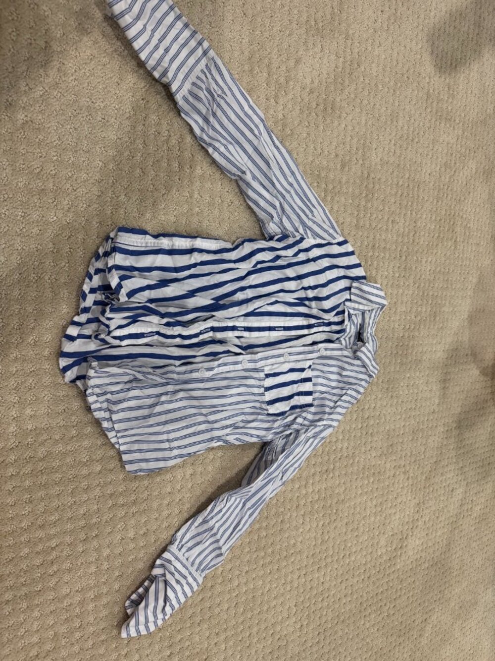J.Crew Blue White Striped Button-Up Shirt 00
